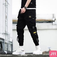 Quần jogger nam túi hộp bo chân màu đen đậm không rách chất kaki cao cấp co dãn 4 chiều baggy thể thao nam havado 15 mới