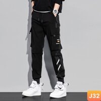 Quần jogger nam túi hộp bo chân màu đen không rách chất kaki cao cấp co dãn 4 chiều, quần baggy thể thao nam LAVADO16