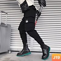 Quần jogger nam túi hộp bo chân màu đen không rách chất kaki cao cấp co dãn 4 chiều, quần baggy thể thao nam LAVADO11