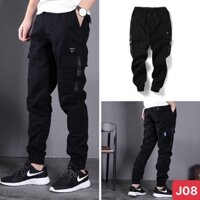 Quần jogger nam túi hộp bo chân màu đen không rách chất kaki cao cấp co dãn 4 chiều, quần baggy thể thao nam ADO24 mới