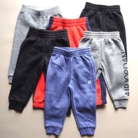 Quần jogger nỉ bé trai 8-25kg, chất cotton nỉ, nhiều màu đẹp size 12M-7 tuổi VNXK, QUẦN THU ĐÔNG trẻ em hàng hiệu