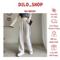 Quần Jogger Nỉ Nữ Ống Rút Điều Chỉnh 2 Sọc Dáng Thể Thao 2 Màu-QD029