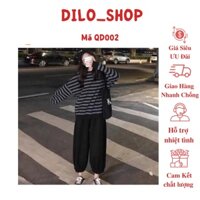 Quần Jogger Nỉ Trơn Unisex 🦋 Quần Thun Nỉ Dáng Rộng Ống Bo 2 Màu 🦋-QD002