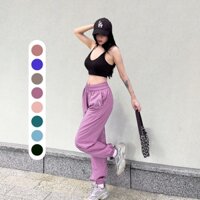 Quần jogger nữ dáng thể thao tập gym yoga, quần vải gió ống rộng mềm thoáng mát Umebay WJG28A