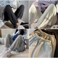 Quần jogger nữ ống rộng bo gấu có dây rút dáng quần nỉ nữ bo gấu vải tổ ong cao cấp đi học công sở tập gym thể thao ấm