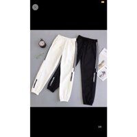 Quần jogger nữ thể thao hai gạch ống rộng bo gấu cá tính T198