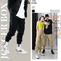 Quần Jogger ống rộng nam nữ Quần jogger Túi Hộp kaki bo chun thể thao bigsize Đen,Kem unisex ulzzang Yog store J24