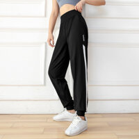Quần Jogger Ống Rộng Thể Thao Nữ Tập Gym Yoga Phối Lưới Thoáng Mát Thoải Mái Vận Động