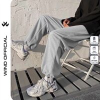 Quần jogger ống rộng WIND unisex Bó Chun dây rút basic track pants nam nữ oversize - Hàng mới về