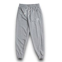 Quần jogger tập gym nam thể thao oversize DOGYMSHOP logo thêu, chất thun nỉ dày dặn QGQD4 - xám - M 60 - 75kg