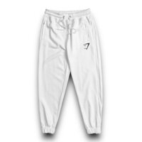 Quần jogger tập gym nam thể thao oversize DOGYMSHOP logo thêu, chất thun nỉ dày dặn QGQD4 - Trắng Kem - XL 85 - 95kg