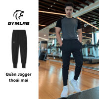 Quần jogger tập gym nam Gymlab, Quần jogger dáng dài lưng thun dây rút chất vải poly thoải mái thoáng mát
