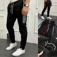 Quần Jogger Thể Thao Nam Nữ Unisex ,Quần Thun 3 Sọc Ngắn Nam Thu Đông Co Giãn Ống Côn Dáng chuẩn 2021