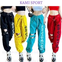 Quần jogger thể thao nữ ống bó chất kaki, quần tập gym, zumba, aerobic, shuffle dance