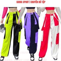 Quần Jogger thể thao nữ ống thụng chất kaki dáng rộng tập,zumba, aerobic, dân vũ, shuffle dance