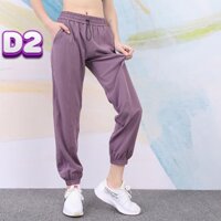 Quần jogger thể thao nữ ống rộng tập gym yoga chạy bộ vải thoáng khí Q30