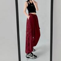 Quần Jogger Thể Thao Nữ Vải Dù Nhẹ Mát, Túi Hộp Dây Rút Cá Tính - QJR02