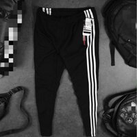 Quần Jogger Thể Thao - Quần Thể Thao 3 Sọc Nam Nữ - Đen sọc trắng - M