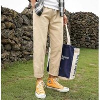 Quần Jogger TOKYO Dài có dây rút chân - Chất Vải Kaki Kiểu Thể Thao UNISEX Hai Màu Đen,Trắng. 02x - Q KAKI ỐNG CÔN KEM,M 45-52kg