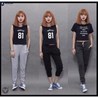 Quần Jogger trơn vải thun nỉ nam nữ kèm hình chụp thật Spost Teen