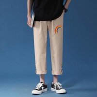 Quần Jogger Túi Hộp Trơn nam nữ Dài Bo Gấu - Chất Vải Kaki Kiểu Thể Thao UNISEX Hai Màu Đen, Kem. 03x - Kem kaki cầu vòng,XXL 68-78kg