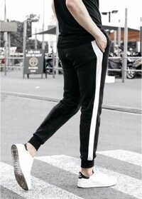 Quần Jogger Unisex Thun Vải Umi Màu Đen Thời Thượng - L
