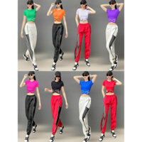 Quần jogger vải dù co giãn phối lưới 2 khóa kéo tập Zumba,aerobic,thể dục nữ