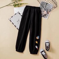 Quần JoggerQuần Nỉ Ống Rộng Bo Chân Nam Nữ Unisex HIPHOP Ulzzang KUN - ĐEN,M