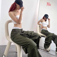 quần kaki 4 túi hộp dây rút gấu kéo ra thành ống rộng nhảy dance Hs