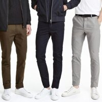 Quần Kaki dài from Slim-fit ống Suông co Giãn Chất Cotton dày Đẹp Nhiều màu