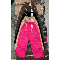 Quần kaki dài lưng thun có dây thừng buộc freesize cá tính