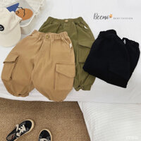 Quần kaki dài phối túi hộp bo gấu Beemo FASHION cho bé trai