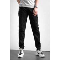 Quần kaki đen ống suông kéo khóa dáng slimfit trẻ trung [K68D]