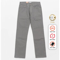 Quần Kaki Jean - Doki cao cấp co giãn 4 chiều, quần kaki nam màu ghi nhạt trơn dáng ôm chất vải dầy dặn mềm mịn