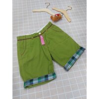 Quần kaki lững xanh lá lưng khóa