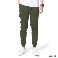 Quần kaki Nam Cao Cấp, Quần jogger kaki nam Chuẩn Hàng Xuất - QJKN01 - Quần Jogger Rêu,XXL75-85kg,<1m80