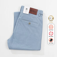 Quần Kaki Nam - Doki cao cấp co giãn nhẹ, Quần Kaki màu xanh dương dáng đứng chất vải dầy dặn, sang trọng lịch sự
