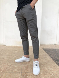 Quần Kaki Nam Kiểu Dáng Hàn Quốc Ống Côn Phong Cách Thể Thao - GHI - M45-54kg