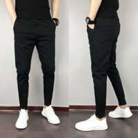 Quần Kaki Nam Kiểu Dáng Hàn Quốc Ống Côn Phong Cách Thể Thao - ĐEN - M45-54kg