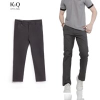 Quần kaki nam KQSTYLING quần kaki ống đứng co giãn 4 chiều form tapered fit Xám tiêu đen
