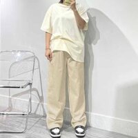 Quần KaKi Nam Nữ Co Giãn Ống Rộng Dáng Công Sở Thiết Kế Lưng Thun Dáng 4 Màu Đen Kem Xám Xanh Rêu - TÂM SHOP - Q ỐNG RỘNG KAKI KEM,XL DƯỚI 65KG