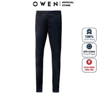 Quần Kaki Nam Owen QKSL221205 Quần Dài Khaki Cao Cấp màu navy đậm dáng slim fit ôm nhẹ Ống Côn vải thô cotton Mềm Mát