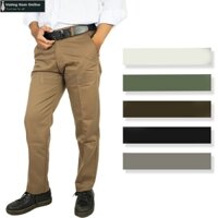 Quần kaki nam trung niên đẹp ống suông cao cấp vải dày form chuẩn có big size VNO42
