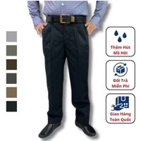 Quần kaki nam trung niên ống suông xếp ly sang trọng trang nhã - Xưởng may Phúc Hằng