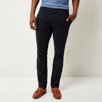 Quần kaki nam xuất khẩu River Island ống côn màu xanh than