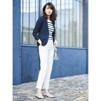 Quần kaki nữ màu trắng dáng 8 tấc Un1 xuất khẩu