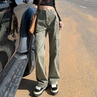 Quần KaKi Nữ Ống Rộng, Quần Kaki Ống Suông Dáng Đứng Túi Hộp 2 Bên Đùi DT06