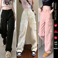 Quần Kaki Nữ Túi Hộp Ống Rộng cạp cao Avocado cực tôn dáng, quần túi hộp kaki lưng cao nữ dày dặn