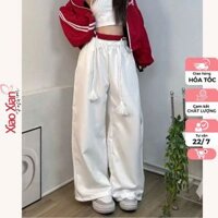 Quần Kaki Ống Rộng Kèm Dây Thừng Unisex Nam Nữ, Quần Ống Xuông Kèm Dây Form 55kg Xiao Xian