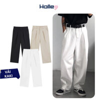 Quần Kaki Ống Rộng Nam Nữ Unisex HALLEY, Quần Suống Nam Dày Dặn Định Lượng 300gsm Cao Cấp D14